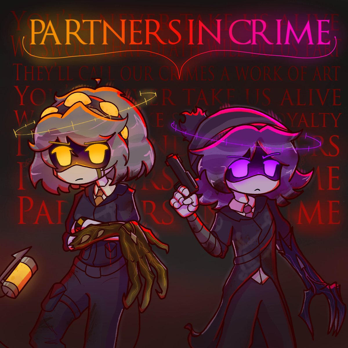 Tesedyy's tweet photo. Partners in Crime (reupload)
= #murderdrones #murderdronesfanart #md #mdau #solvervirus = https://t.co/0r22drDslk