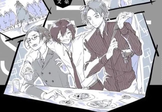 Ango is the only one who doesn’t take off his coat, maybe its to simbolize that he’s forced to be professional &amp; doesn’t show them his true self? It gets even more evident when u realize he was there with Dazai for a while, while Odasaku just came and already took it off