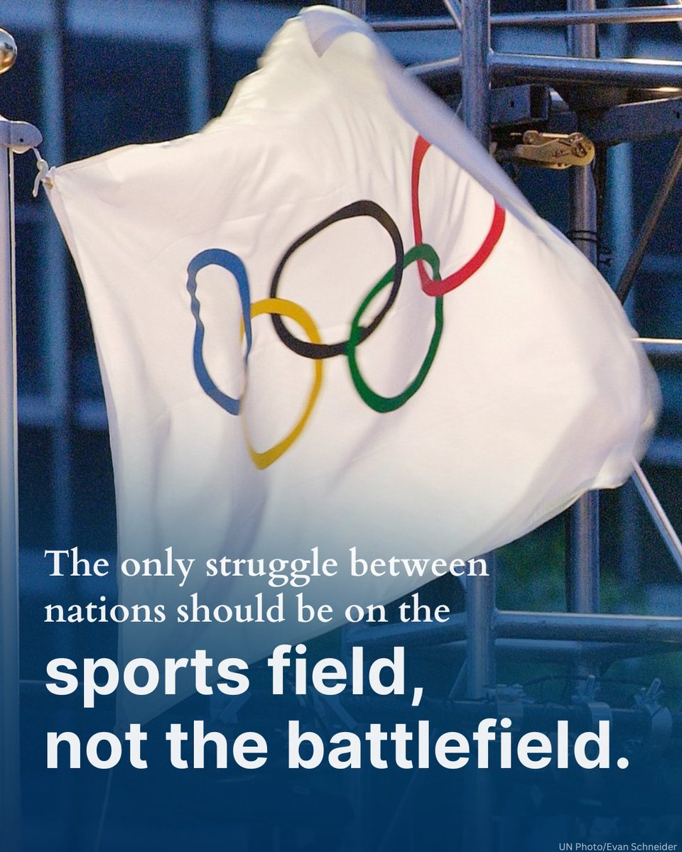 The Olympics &amp; Paralympics are a beacon of hope, a celebration of human potential, teamwork, fair play &amp; mutual respect.

The Games remind us what a united world can be &amp; what humanity can achieve when we strive for our very best.

I call on all parties to conflict to honour the