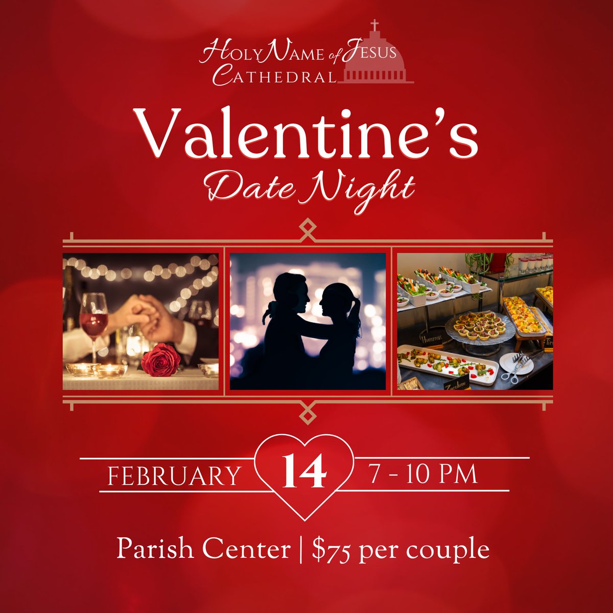 A special night out for all parish couples: dancing, fellowship, wine, beer, small plates, and desserts. Tickets are $75 per couple — reserve yours today. 
vancoevents.com/us/events/land…?