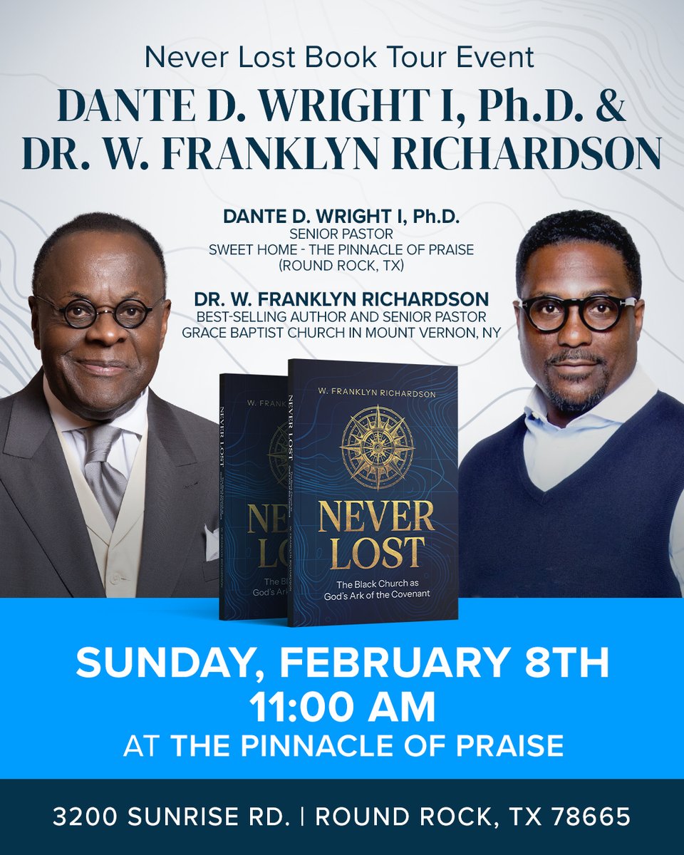 wfrichardson's tweet photo. I’m grateful to join Pastor Dante D. Wright and the Sweet Home family this Sunday. Never Lost was written for moments when the ground feels unsteady, and faith calls us to remain rooted. If you’re in Round Rock, I hope you’ll worship with us. #NeverLost https://t.co/L0G9dbFwAq