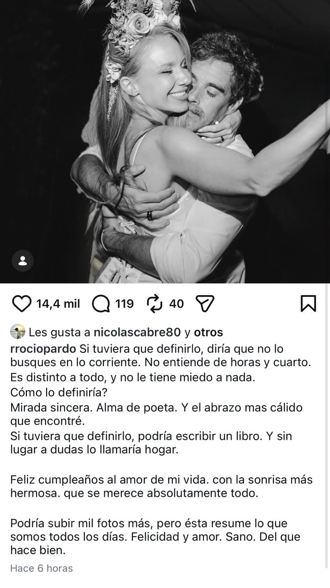 Las palabras de Rocío Pardo a Cabré en el día de su cumpleaños 
🥹