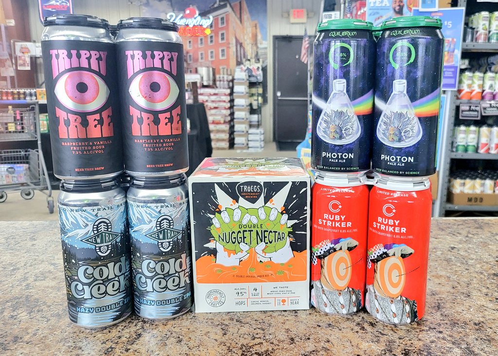 taskersbeerbarn's tweet photo. NEW This Week! 🏈

- Trippy Tree's Raspberry &amp; Vanilla Fruited Sour
- Tröegs Double Nugget Nectar 
- Cold Creek from New Trail
- Ruby Striker from Collective Arts
- Photon fron Equilibrium 

...And more!

Stop by and check out our updated selection! https://t.co/XYiyerpLpm