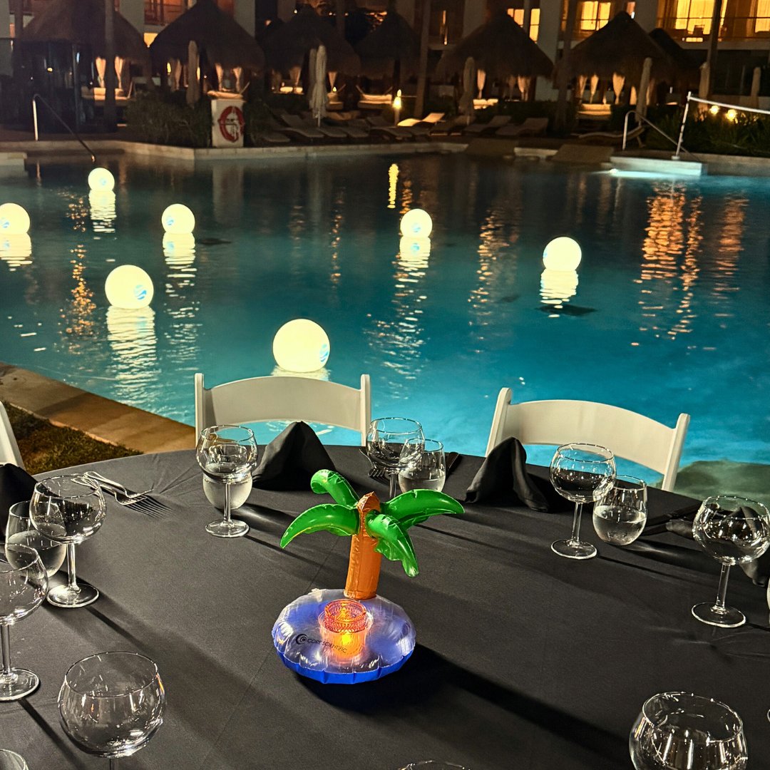 corescientific's tweet photo. Attending and supporting the 2026 Pearls of Paradise event with Wave Dental Professionals in Playa del Carmen, Mexico left us feeling inspired and thankful. It’s a privilege to partner with customers who value their people, their patients, and their culture. We’re grateful for the memories made, the lasting impact of these partnerships, and the fun moments along the way, like enjoying poolside time with our floating koozies! 🌴 #ProudPartner #CoreScientificRefining  #WaveDentalProfessionals