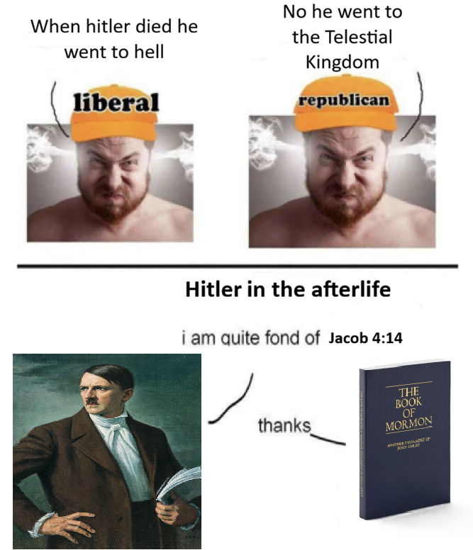 LDSTiberius's tweet image. The worst meme ever, which came to me in a dream