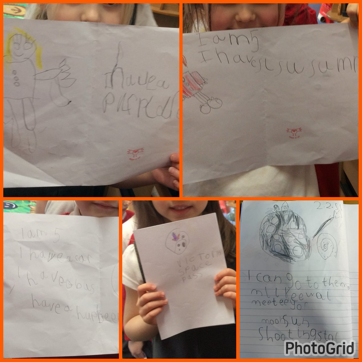 Our very youngest children have been doing some fantastic independent writing about space this week😊 They were all very proud to share their work!