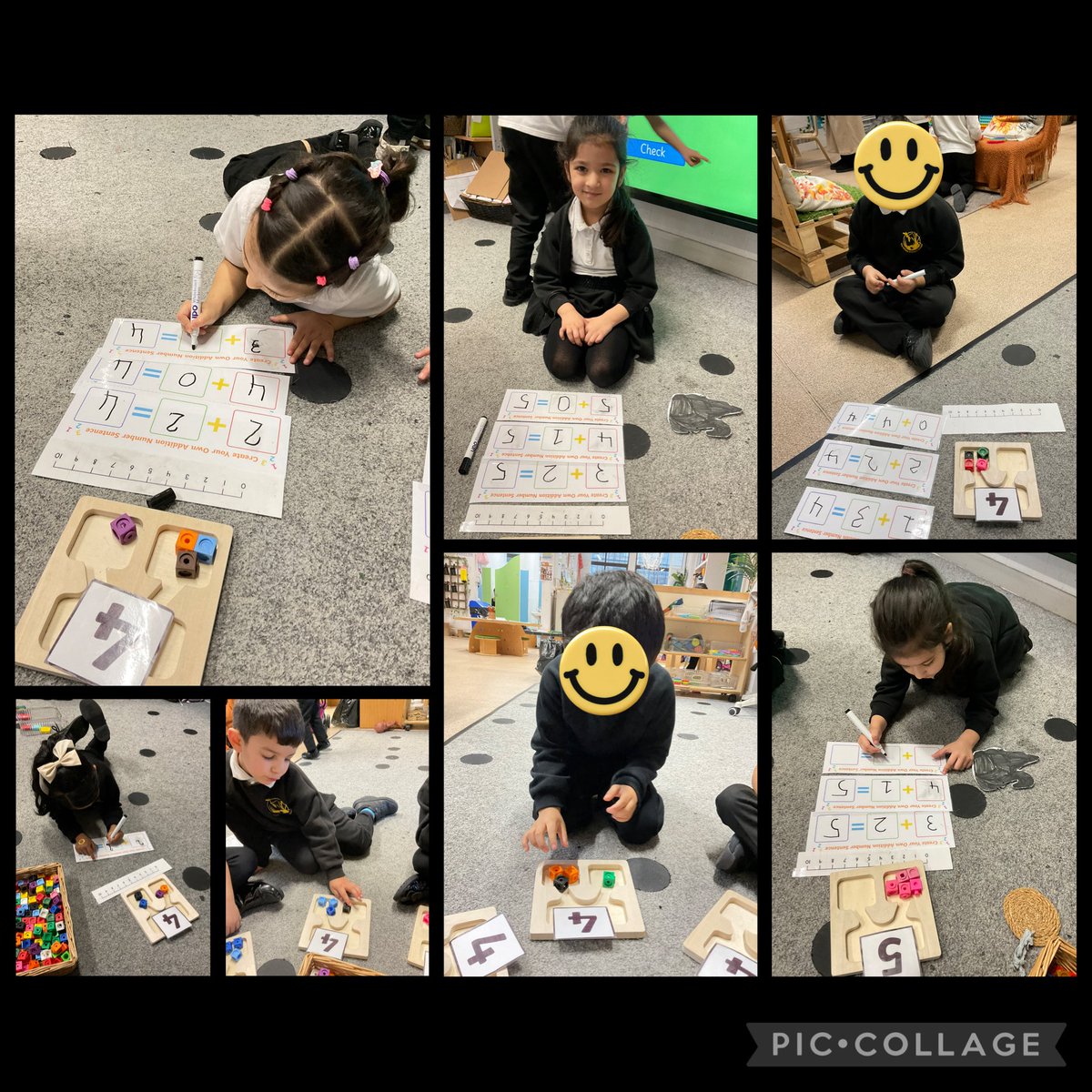 MarshfieldPS's tweet photo. This week the children have been wonderfully independent in provision, revisiting Composition to 5 and confidently writing their own addition sentences. So proud of them—the new maths curriculum is clearly working! #EYFS #MPSMATHS https://t.co/r1PrWqO6IC