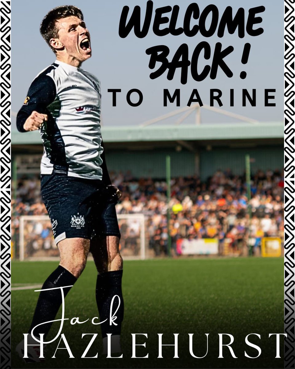 ✍️ We’re delighted to confirm the permanent signing of Jack Hazlehurst following his departure from League One side Burton Albion.

Hazlehurst is of course well-known to Marine supporters following a loan spell last season which saw him quickly become a fans’ favourite.

The