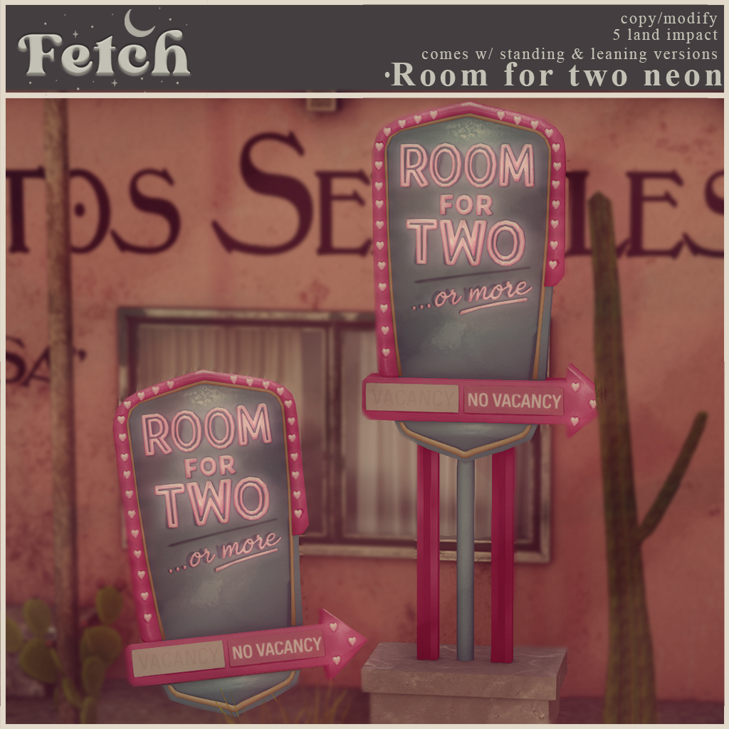 FetchDaddySL's tweet photo. Out now for Anthem!

The Room for Two Neon is a fun retro motel sign with a saucy little neon. Comes in both a standing version and one that leans for whatever your space requires

https://t.co/Y3oHy53ecn https://t.co/DUFR2pUUoe