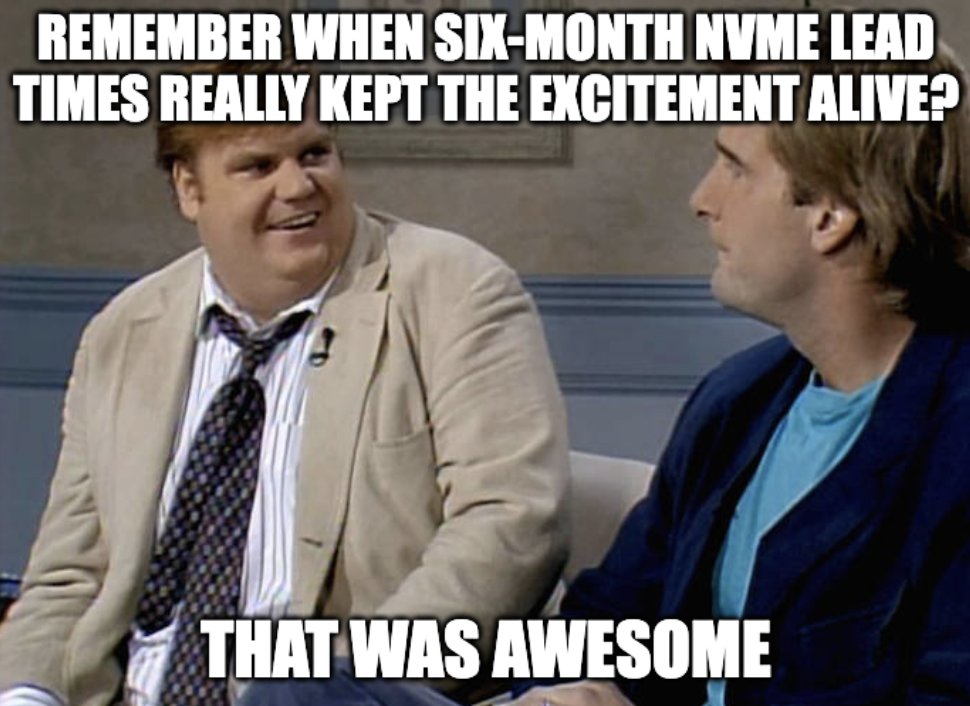 😀 “That was awesome.”

Said no one ever about 6-month NVMe lead times.

When AI workloads can’t wait, chasing drives isn’t a strategy. With NeuralMesh Axon, WEKA lets you use the NVMe already inside your GPU servers—turning it into a shared, ultra-fast storage layer for AI.

👉