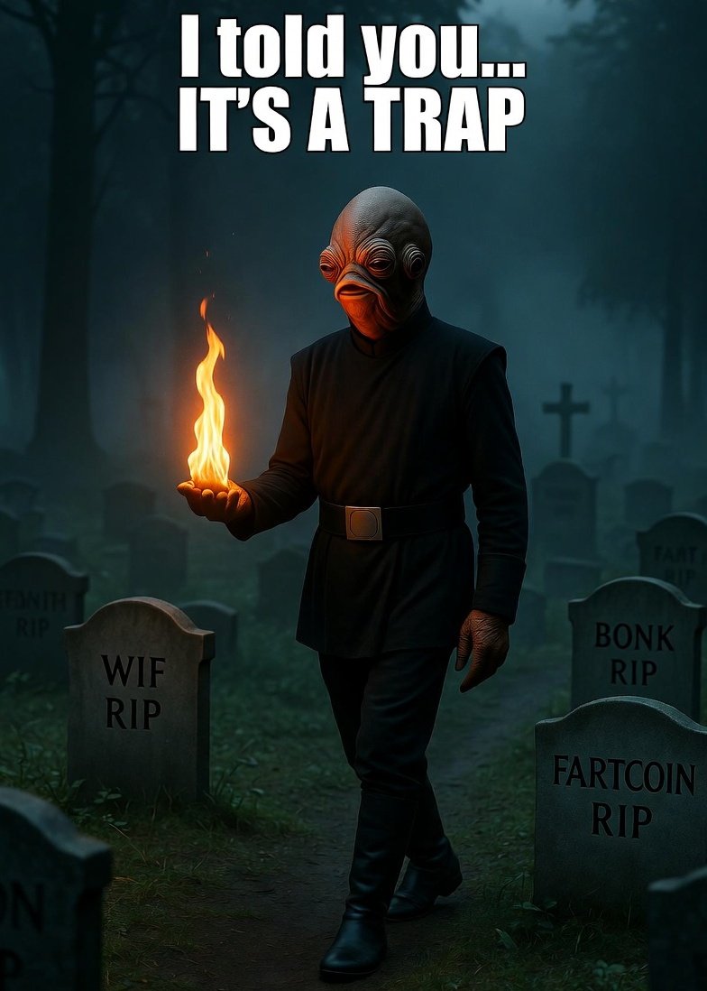 RealTrapCoin's tweet image. I am here before you and after you since 1983... To be continued 2026...

It's Trap! 

Admiral Ackbar. 
#SolanaMeme #StarWars #itstrap