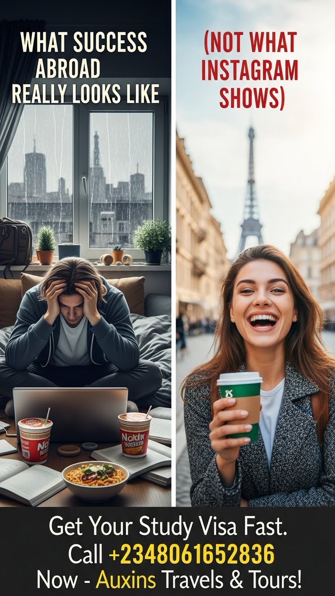 scholarshipsast's tweet photo. What Success Abroad Really Looks Like (Not What Instagram Shows)
#SuccessAbroad #WhatSuccessLooksLike #RealityCheck #BeyondInstagram #TruthAboutSuccess #InternationalLifestyle #RealSuccessStories #BehindTheGlam #LivingAbroad #NotWhatItSeems #CandidMoments #TravelReality #Authenti https://t.co/IX0t9XnhHZ