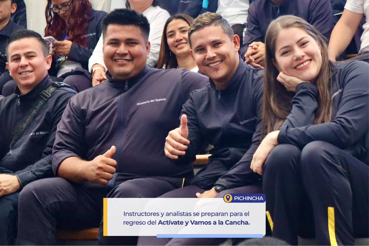 DeporteEc's tweet image. 200 instructores se capacitan para el retorno de #VamosALaCancha y #Actívate.

En los próximos días volverán a territorio para impulsar el movimiento, el bienestar y el deporte en comunidades de todo el país. 💪

#ElNuevoEcuador 🇪🇨