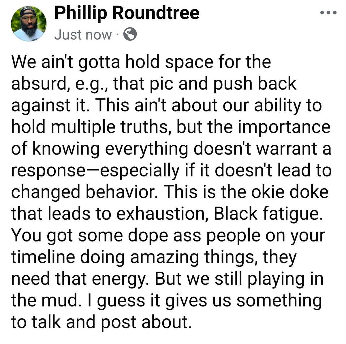 Phil_Roundtree's tweet photo. My thoughts on Black folk and that pic of the Obama's that Black folk are amplifying. https://t.co/N04c8PapQC
