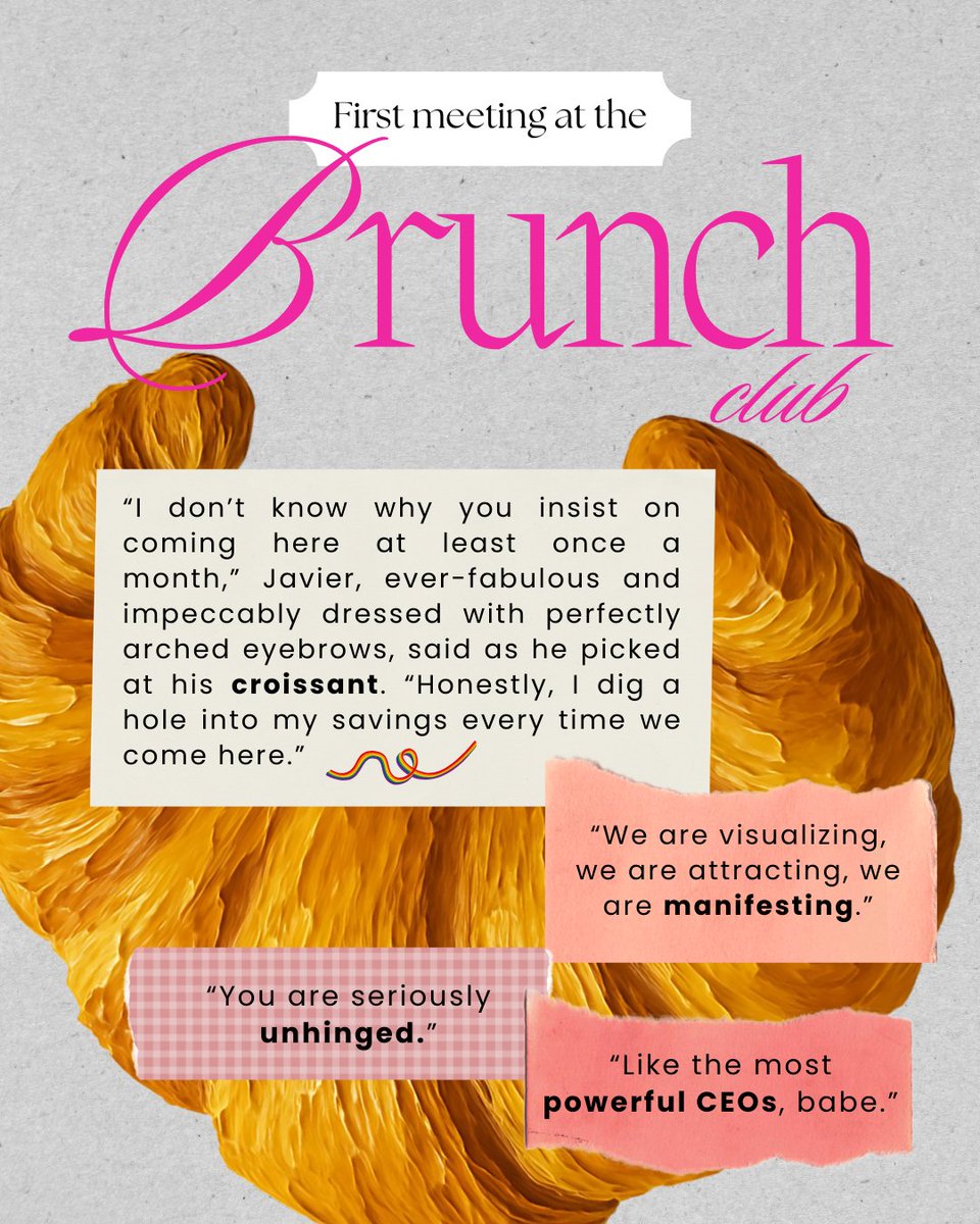 🥐THE BRUNCH CLUB AND THE UNHOLY TRINITY 🥐

The first sacred meeting of the Brunch Club.

Where Sofía mastered manifesting and Javier jumped into action without hesitation.

Elena? She just wanted a croissant.

#FoodPit #A #P #R #RomCom 

👇✨🔗