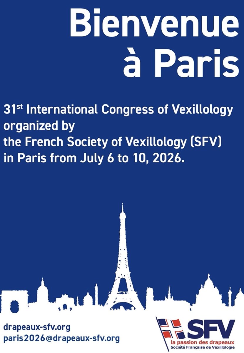 DrapeauxSFV's tweet image. The registration to ICV31 organized by the SFV in Paris is now opened! 

Visit our new website for more details: …caise-de-vexillologie.assoconnect.com

Do not hesitate to contact us for any question. 

#vexillology #flags #fiav #france