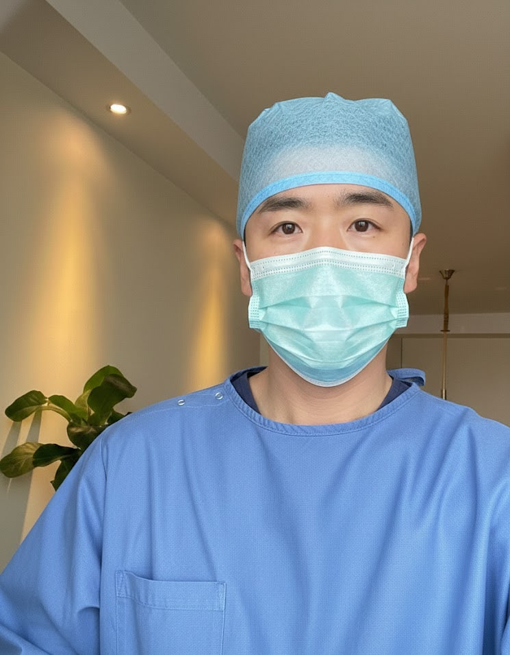 Putting on this blue medical uniform means professionalism and responsibility, working with calm focus, treating people with warmth, and protecting trust through attention to detail