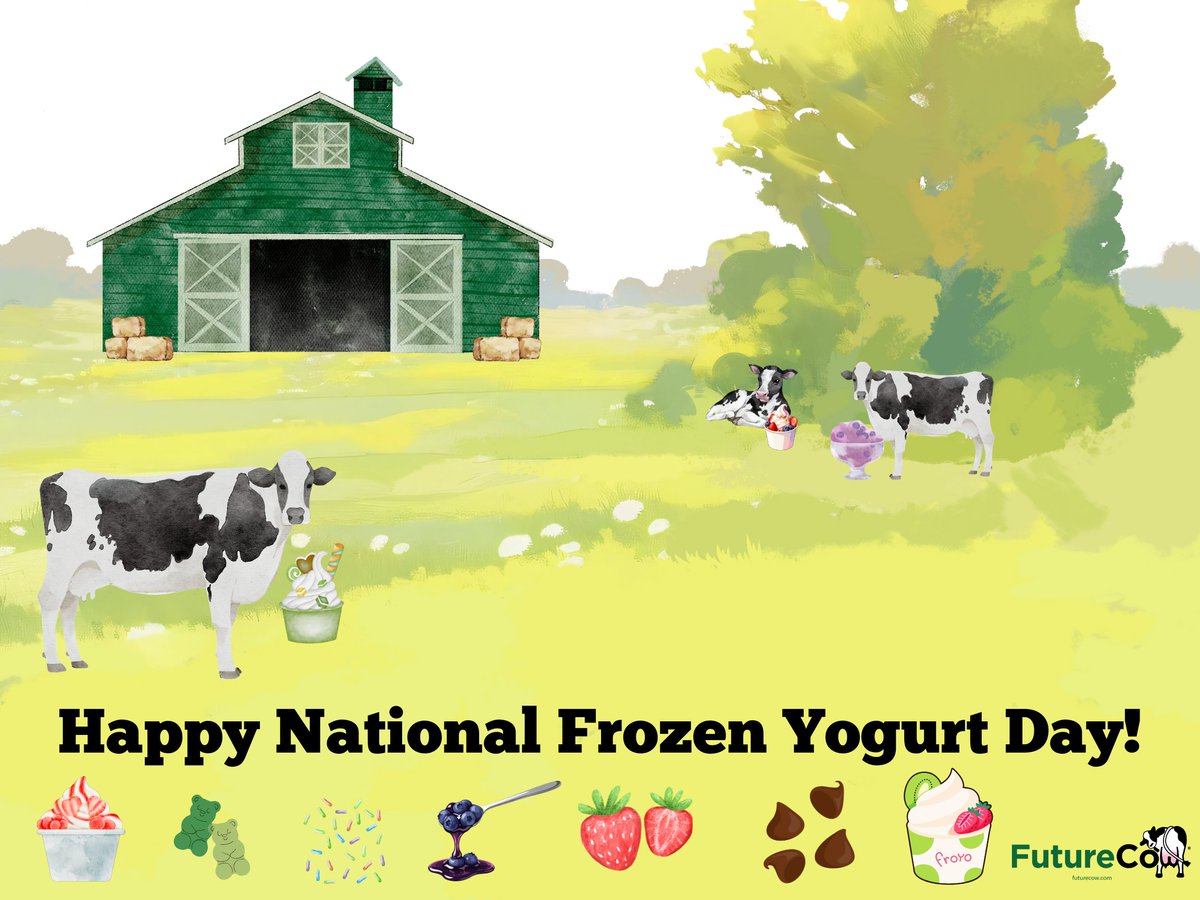 It’s udderly cool to celebrate 🐄🍦
Happy #FrozenYogurtDay from your friends at #FutureCow — where happy cows = better dairy = sweeter swirls.
#CowComfort #MilkMatters #DairyDelight
