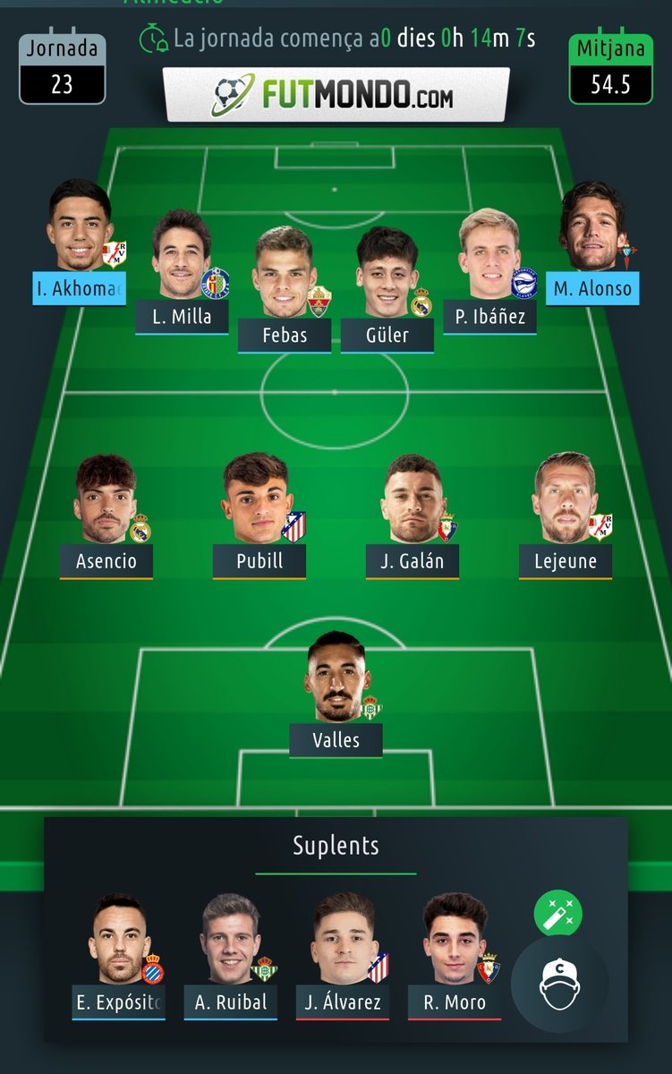 Buenas! FM prensa. Cambios para esta jornada? Tengo a Vanat tambien. Gracias!!!

<a href="/RemateFantasy/">Remate Fantasy</a> 
<a href="/DudasFootball/">Dudas Football</a> 
<a href="/asejorpicas/">AseJornadaPicas ♠️ JP</a> 
<a href="/OnogomezG/">Ono Asesor Futmondo</a> 
<a href="/onlyfantasytips/">Only Fantasy Tips ⚽️</a> 
<a href="/TUFANTASY1/">TU FANTASY</a> <a href="/biwengerlaliga/">Biwenger LaLiga</a> 
<a href="/AsesorMaldini/">AsesorMRMaldini</a>  <a href="/Asesor_Fantasy/">Asesorías Fantasy 🕵️‍♂️</a> <a href="/AsesorCuler/">Asesor Culer</a> <a href="/ElBielsaFantasy/">El Bielsa Del Fantasy</a> <a href="/BrokerFantasy/">Broker Fantasy 📈💸</a>