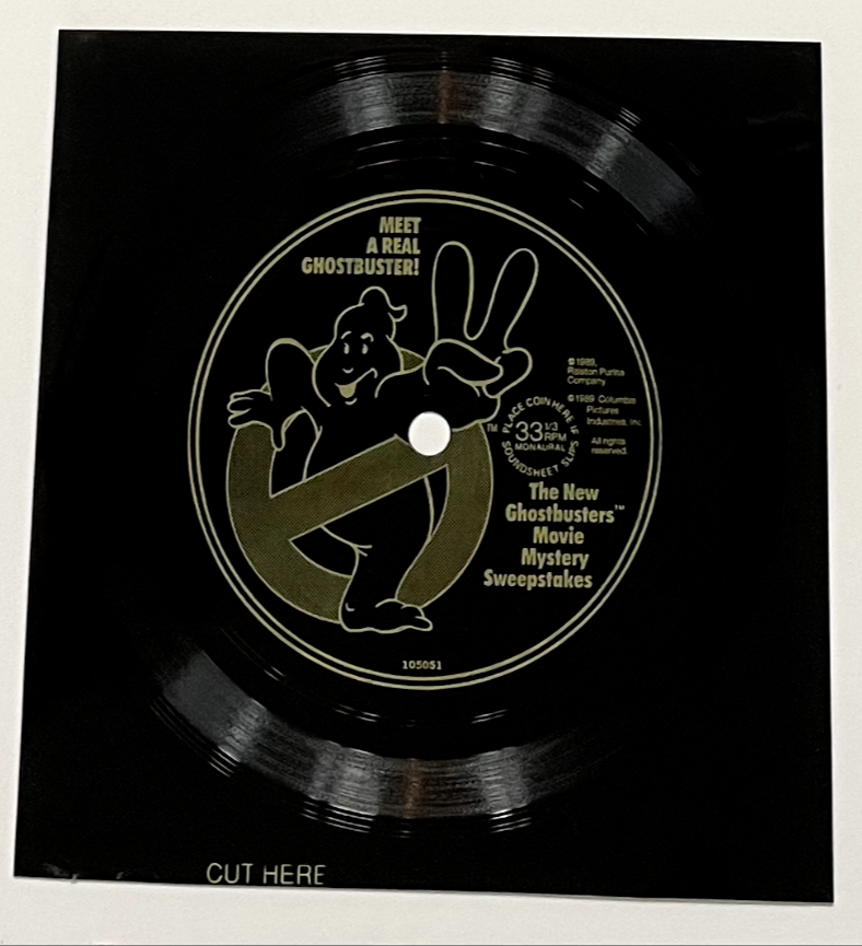 GhostbustersNet's tweet image. Who remembers this record from Ghostbusters cereal?