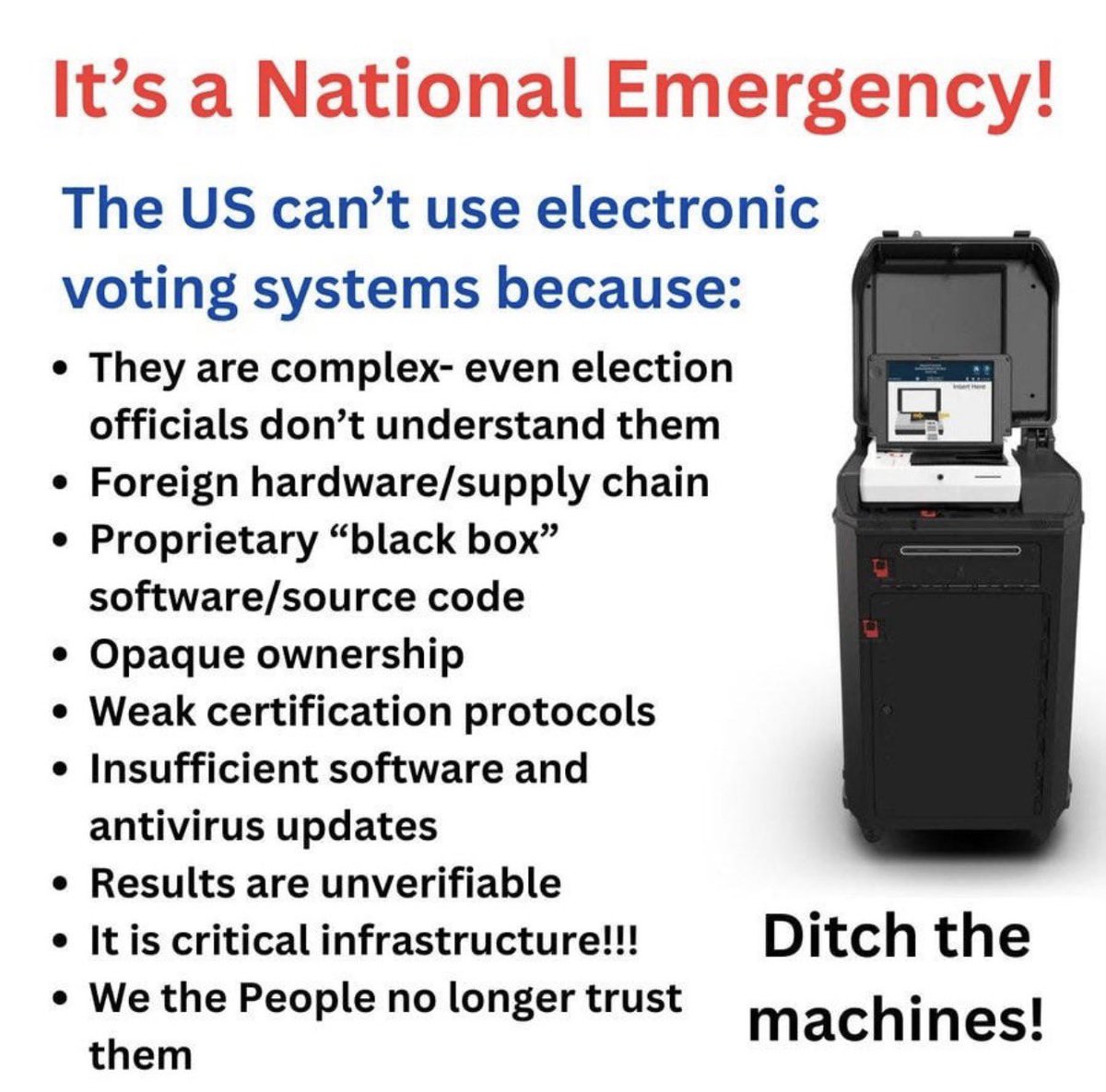 Juliedonuts's tweet image. DITCH THE MACHINES!!

We should all be screaming this!!
💥💥💥💥💥💥💥💥💥💥💥💥

Repost!!