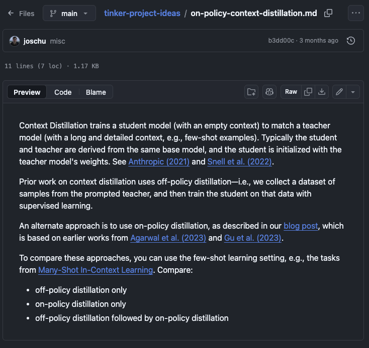Distillation note screenshot