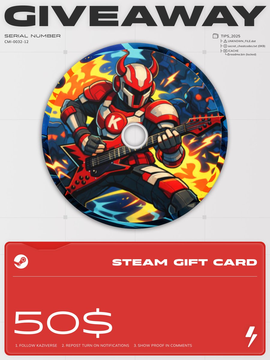 steam gift card giveaway 💳🔥
dropping a $50 steam card to one of you

how to enter:
follow the account 
repost this
drop a tag + tell us what you’re buying

we pick a winner march 5th
#KAZIVERSE