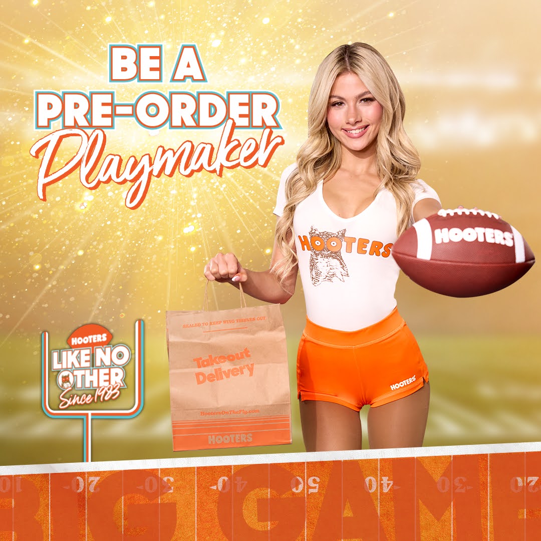 HootersAC's tweet photo. Don’t drop the ball on the biggest game of the year. Pre-order game day bundles from Hooters of Atlantic City so you’re crushing wings by kickoff.

#NFL #SuperBowl #BigGame #Hooters #Wings https://t.co/4OtX888OSO