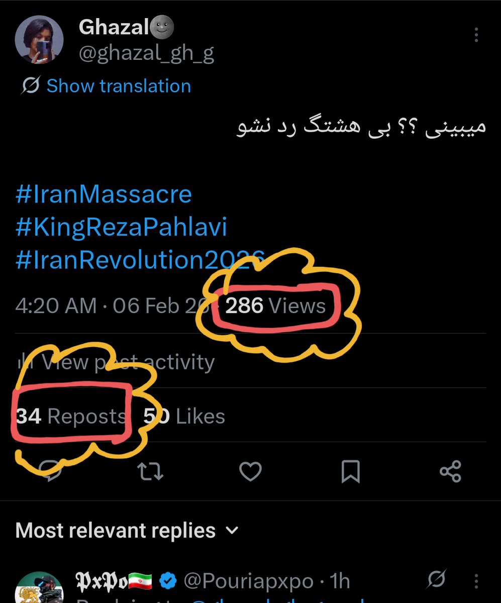 ghazal_gh_g's tweet photo. بدون هشتگ رد نشید😭😭 

#IranMassacre
#KingRezaPahlavi
#IranRevolution2026 https://t.co/4xLKknNj3u