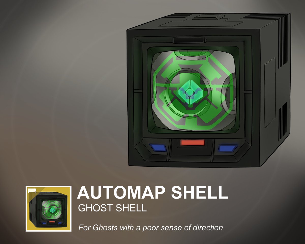 Destiny x Doom: Automap Shell Custom Ghost shell based on the computer ...