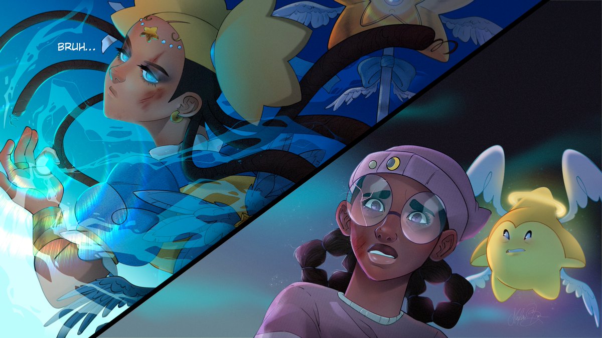 makaitheartguy's tweet photo. Not to be dramatic or anything but… Here’s some "Pretty Pretty Please I Don't Want to be a Magical Girl" fan art. 

#fanart #PrettyPrettyPleaseIDontWanttobeaMagicalGirl #pppidwtbamg #digitalart #conceptart #magicalgirl #aika #zira #hoshi #blackindie #indideanimation #animation https://t.co/LnGfvVJSMr