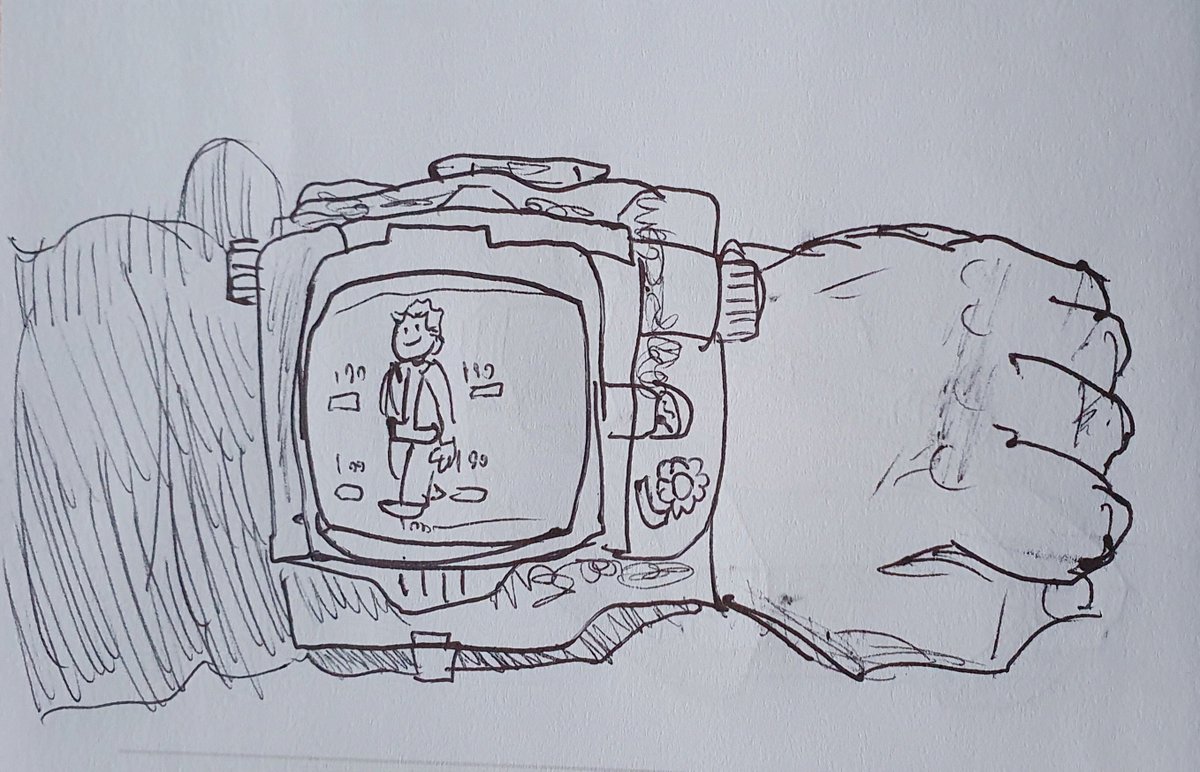 nermal_thermal's tweet photo. Last year I got a Wand Co Pip-Boy, I've drawn it a few times!

Here it is in my daily drawing diary!

I poat Mon Wed Fri weekly

#art #digitalart #huion #dailyart #drawing #fanart #practice #draw #Bethesda #gaming #Fallout #Fallout76 #pipboy #scifi #computer #vault #robco #amazon https://t.co/NGAzjWsSD5