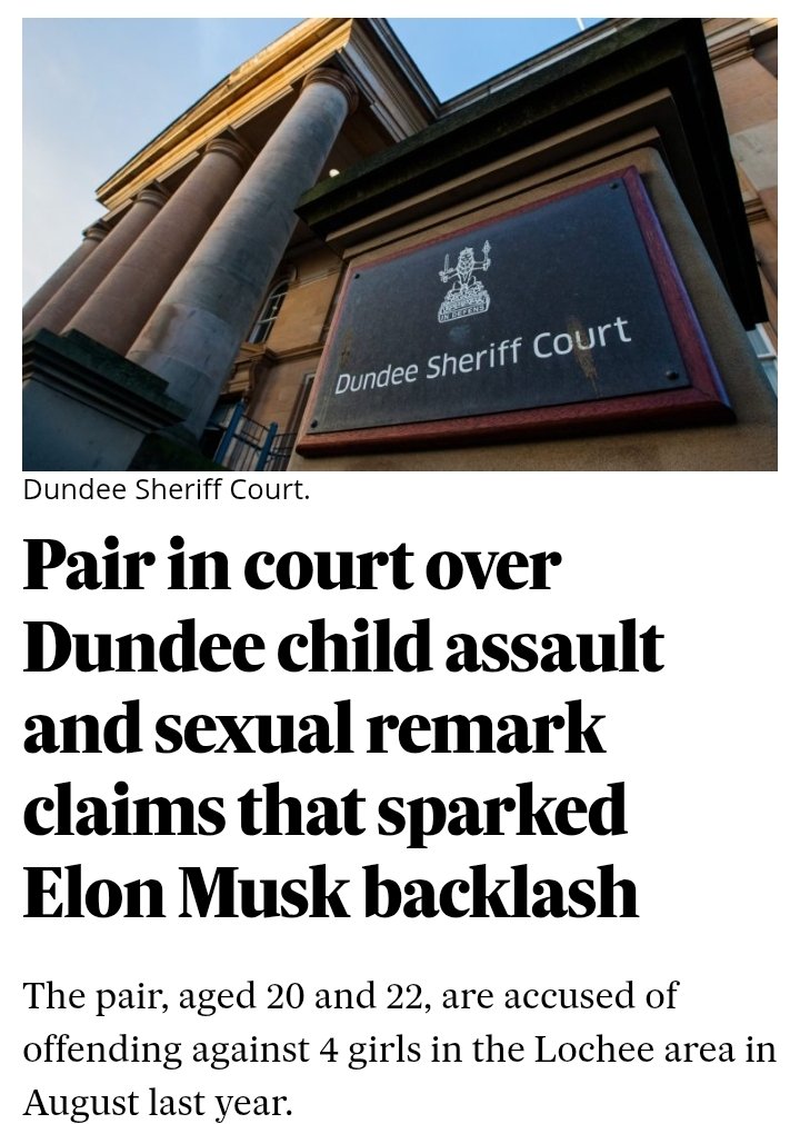 OkayBiology's tweet image. The man &amp;amp; woman stand accused of attacking 4 young girls in Dundee &amp;amp; making sexual remarks to them.
One of the girls had to pull out an axe to defend her sister &amp;amp; friends from the adults.🏴󠁧󠁢󠁳󠁣󠁴󠁿
Politicians &amp;amp; MSM demonised the girls &amp;amp; portrayed the adults as the victims.
#Allegedly