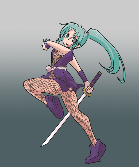 記憶の片隅にある
小学生ぐらいのころに描いた
くノ一を今の技術で
サルベージしたものになります。 