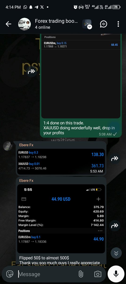 Ola_Forex's tweet photo. Crazy week with the bois, 
it's crazy how 1-2 trades can do a lot. Got records of people who passed there prop acct, did $50 to $500, did x5 their accts with the trade sent in on Monday by my team and i.

It's time we do more.  
My mantra be remains the same.
Happy weekend. https://t.co/cnDicrKVQ6