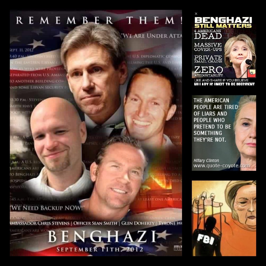 Chicago1Ray's tweet photo. We thank Kash for announcing the arrest of one of terrorists involved in the attack on Benghazi 

Now is a good time to Arrest Hillary for deserting these heroes in Benghazi 

Amb Stevens 
Ty Woods 
Sean Smith 
Glen Doherty 

They deserve Justice https://t.co/H34btFXGvB