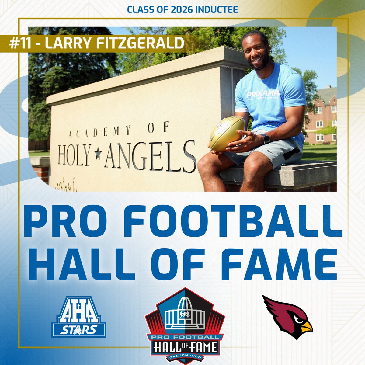AHA_Football's tweet photo. A legendary career, an even better person, and a well earned place among the game’s best. Congrats to Larry on his Hall of Fame induction! One of the greatest to ever play the game, Larry’s excellence on the field was matched only by his leadership and character off it. https://t.co/CfI9u4sxnQ