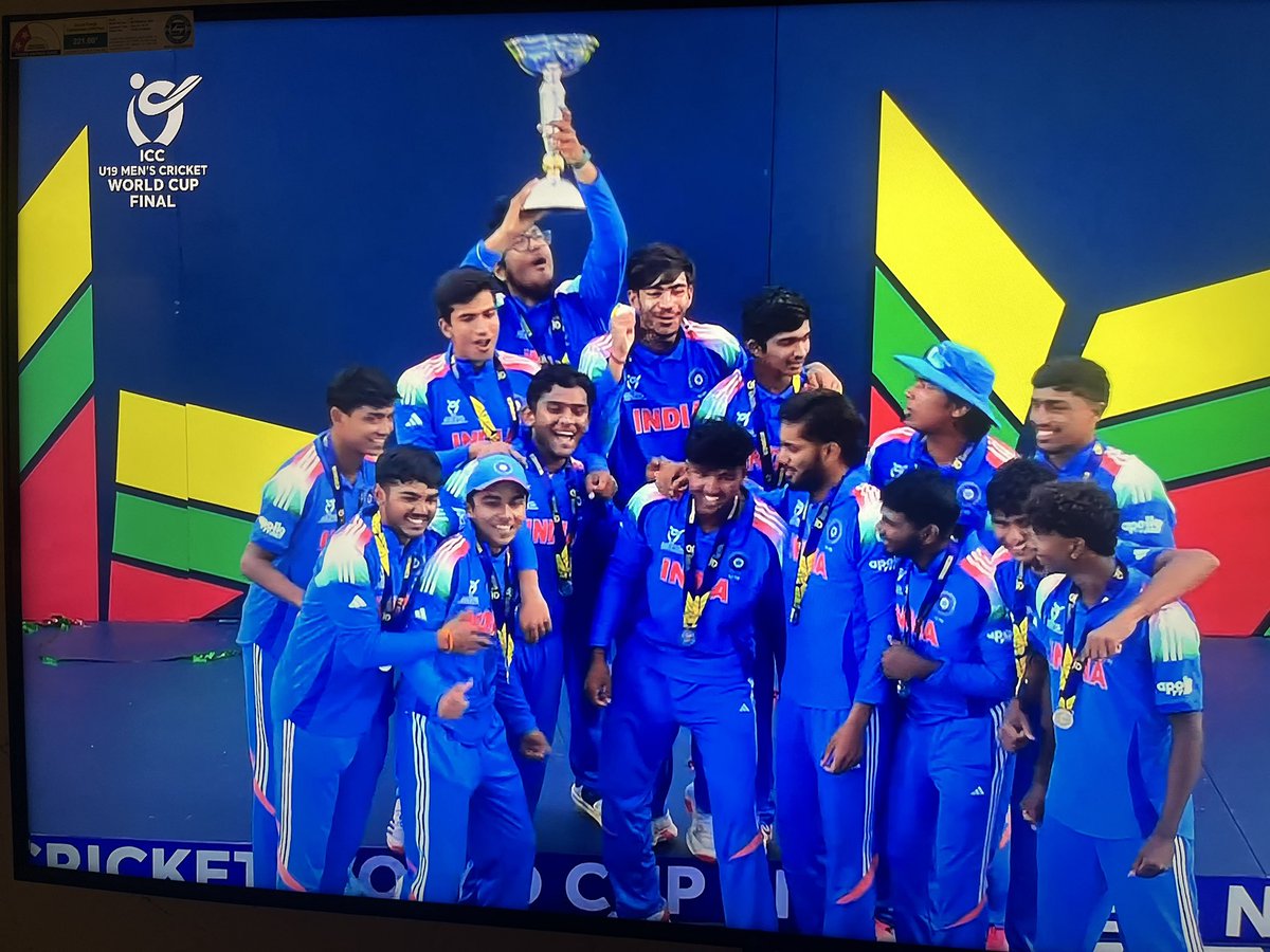 ravi_meesala's tweet photo. Congratulations Team India champions of #under19worldcup https://t.co/fCbsxjTka7