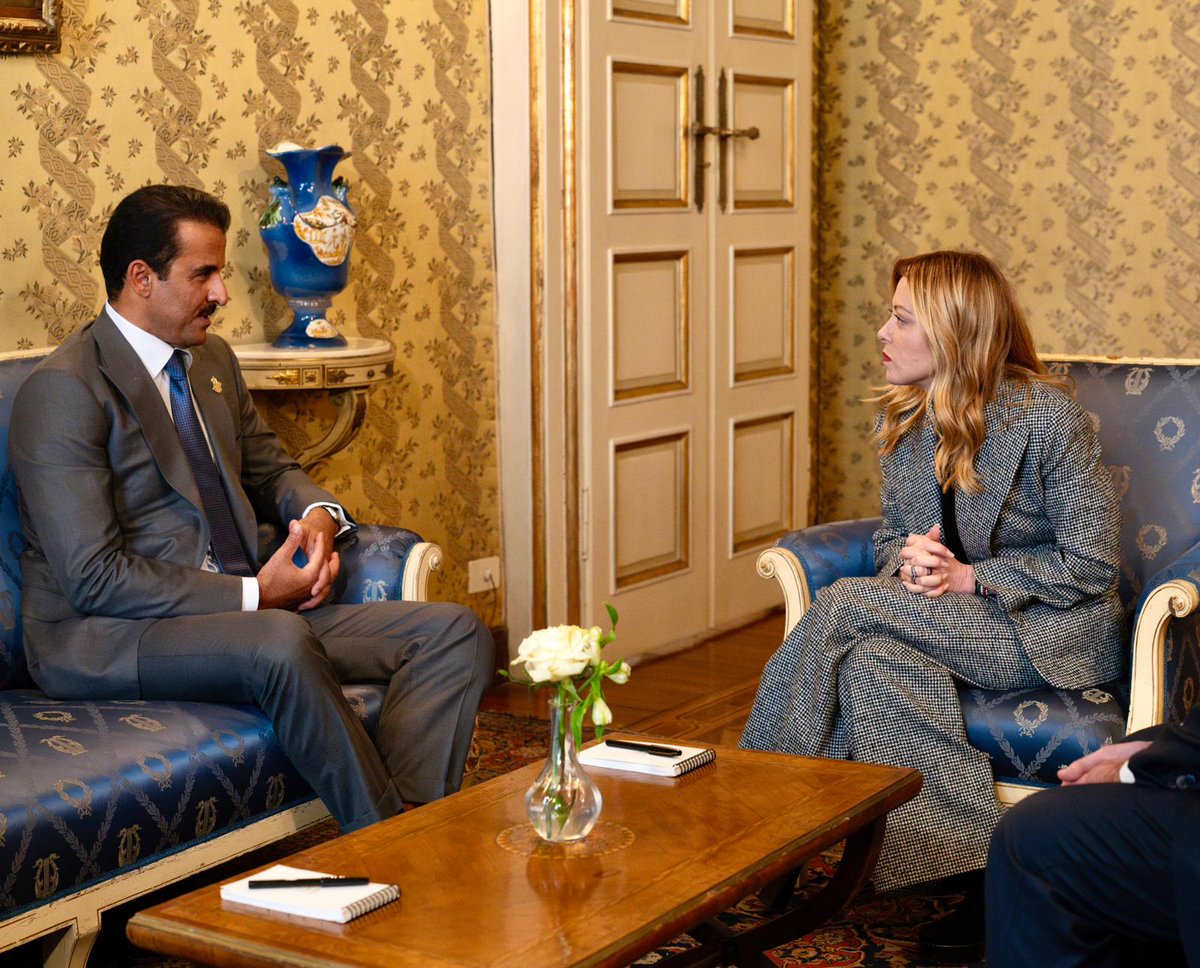 Il Presidente del Consiglio dei Ministri, Giorgia Meloni, ha incontrato oggi a Milano SA lo Sceicco Tamim bin Hamad Al Thani, Emiro dello Stato del Qatar.

🇮🇹🤝🇶🇦 #italyandqatar