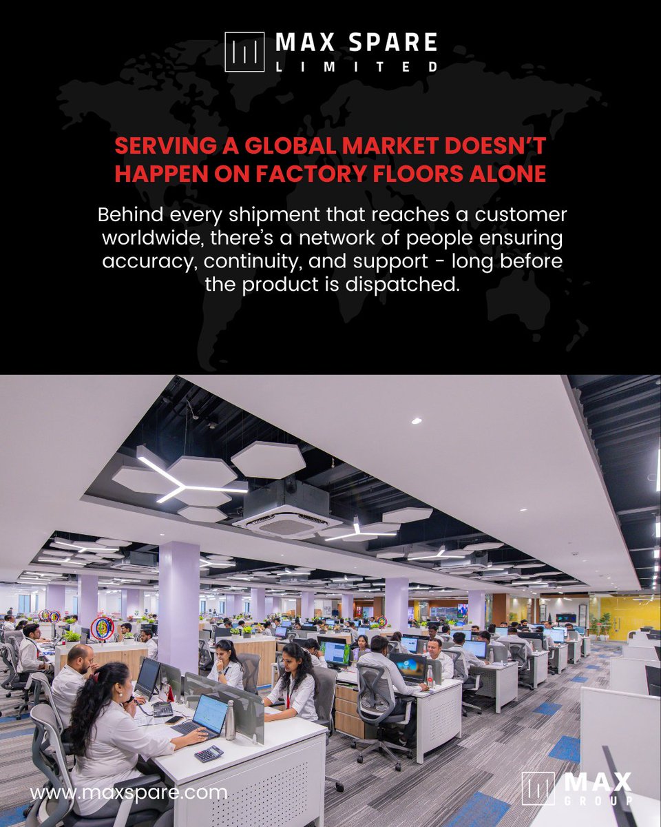 MAXSPARELIMITED's tweet image. Progress isn’t built in isolation. It’s built by people working in sync. Behind every product delivered and every global commitment met, there’s a team ensuring accuracy, continuity, and support.

#MaxSpare #BuiltByPeople #TeamAtWork #MaxGroup
