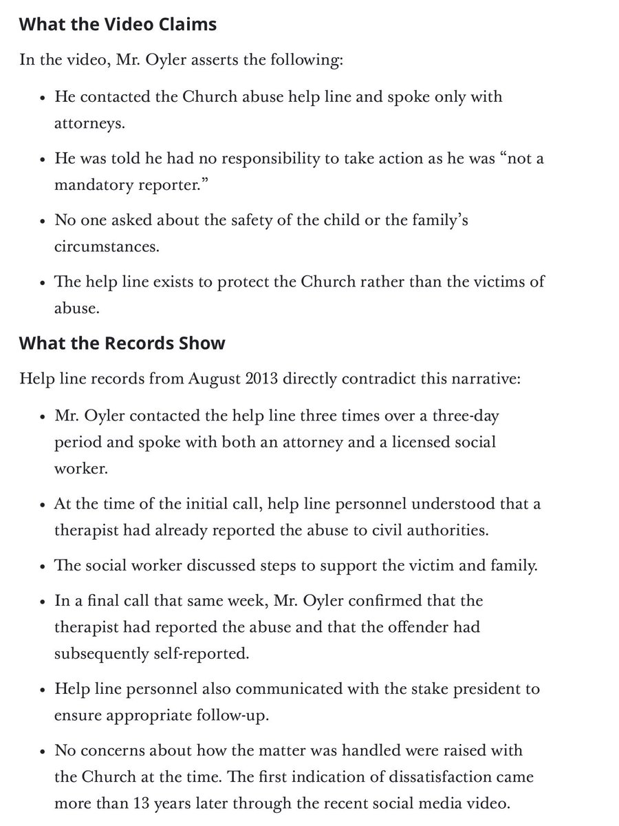 A social media video featured a former Latter-day Saint bishop who made claims about the Church Abuse Help Line.

The Church has now presented its side of the story.