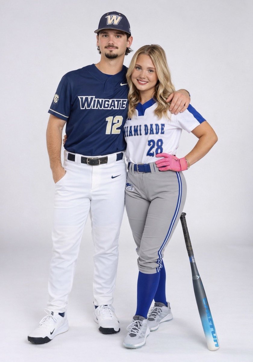 ronaldjhaggerty's tweet photo. His last home college game ⚾️, her 1st college game 🥎. https://t.co/kn9mjMmADM