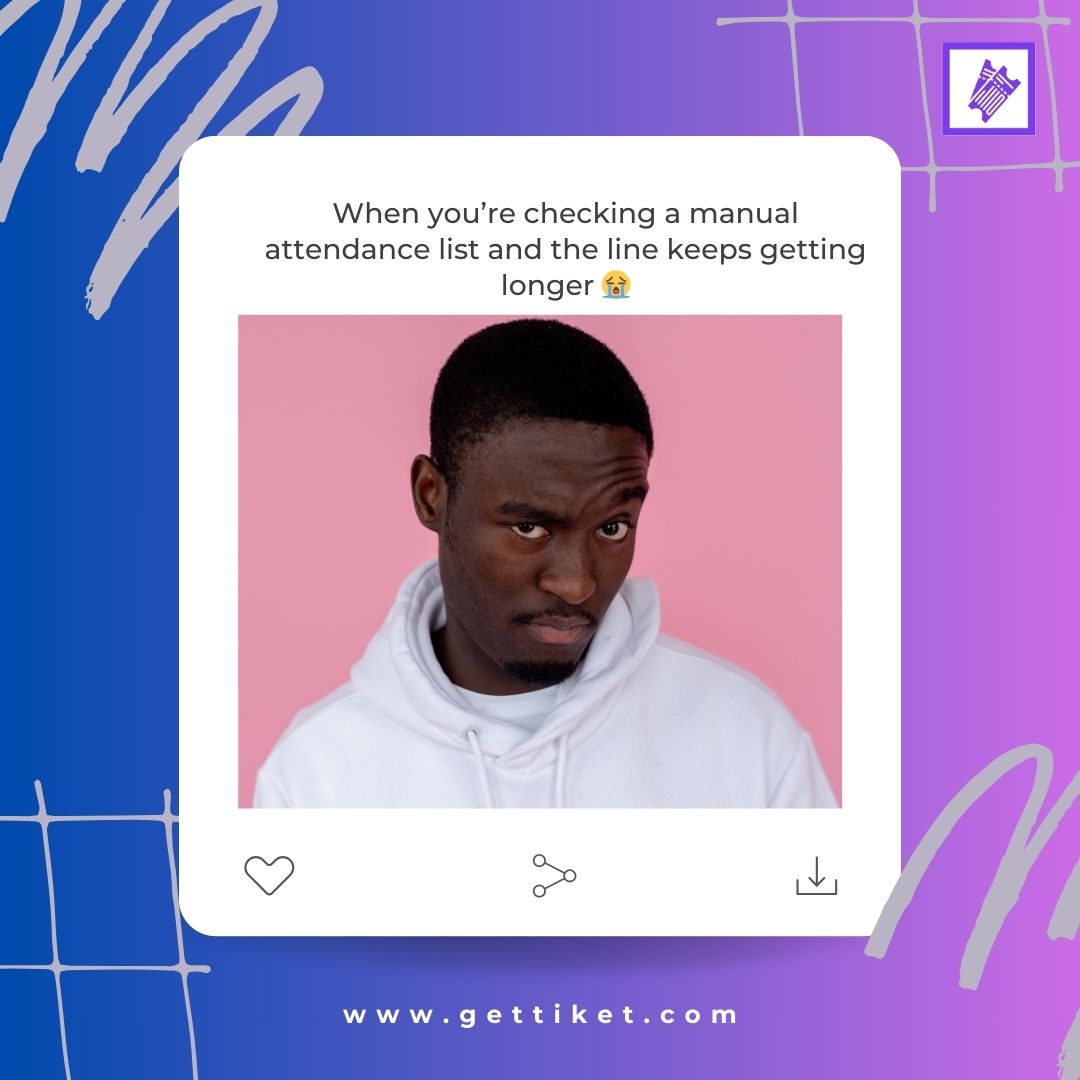 GetTiket's tweet photo. Event day isn’t the time for manual lists 😮‍💨
Long queues, impatient guests, unnecessary stress.

There’s a smarter way to manage attendance.

👉 Check our bio to get started with digital check-in.

#GETTIKET #EventPlannerLife #EventProblems #DigitalEvents #EventPlanningNigeria https://t.co/Yz9mzgfqg2