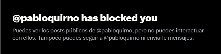 El muy corki de Pablo Quirno Corkirno me bloqueó jajajaa, qué chileno culorroto por favor. te escupiste bien el ojete para firmar el acuerdo, no? entregador hijo de mil putas, con dos yunques en los pies te vas a ir de este país sorete mal cagado