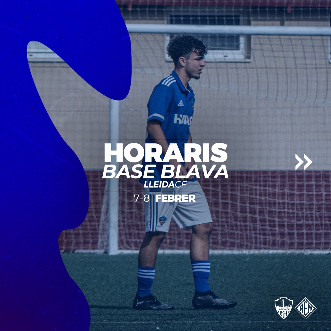 LleidaCF's tweet photo. Aquests són els horaris d’aquest cap de setmana de la Base Blava! 💙💪🏻
#BaseBlava #MésViusQueMai #LleidaCF https://t.co/baAFRJucSH