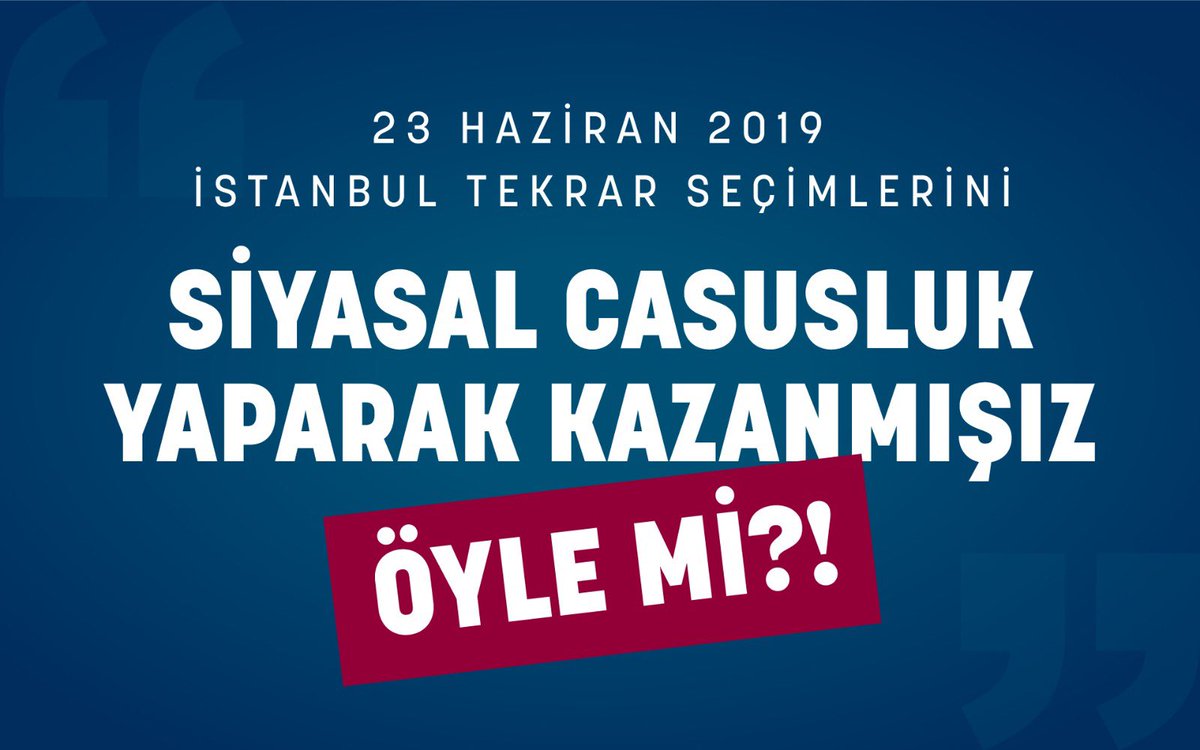 23 Haziran 2019 İstanbul tekrar seçimlerini siyasal casusluk yaparak kazanmışız, öyle mi? 

Ekrem İmamoğlu ve Merdan Yanardağ’la birlikte şüphelisi olduğum siyasal casusluk iddianamesini okudum.  

Baştan sona teknik ve hukuki hatalarla, çarpıtmalarla dolu, temelsiz, kanıtsız,