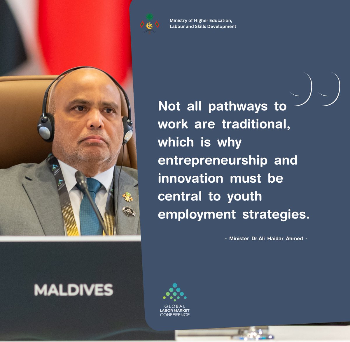 MoHEmv's tweet photo. Highlights from the Minister’s address at the Global Labour Conference 2026

#GlobalLabourConference2026 #ZeroUnemployment #DecentWork #EmploymentForAll #SkillsDevelopment #FutureOfWork #LabourReforms https://t.co/6AsdvBoeli