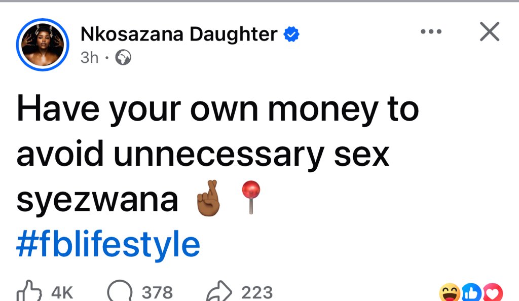 RealSihleIV's tweet image. Nkosazana Daughter shares a word of advice 😂😂