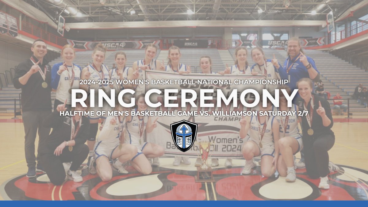 Join us in recognizing the 2024-2025 Women's Basketball National Championship Team for their Ring Ceremony at Halftime of the Men's Basketball Game tomorrow against Williamson at 1pm!

#GoCrusaders