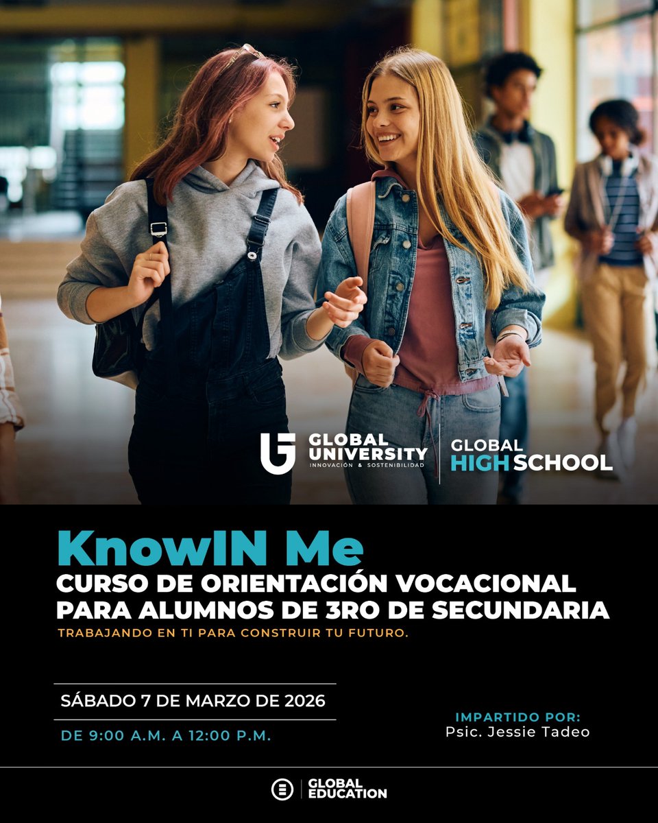 KNOWIN ME PARA ALUMNOS DE TERCERO DE SECUNDARIA
Cupo limitado
ÚNICA FECHA 07 DE MARZO 2026